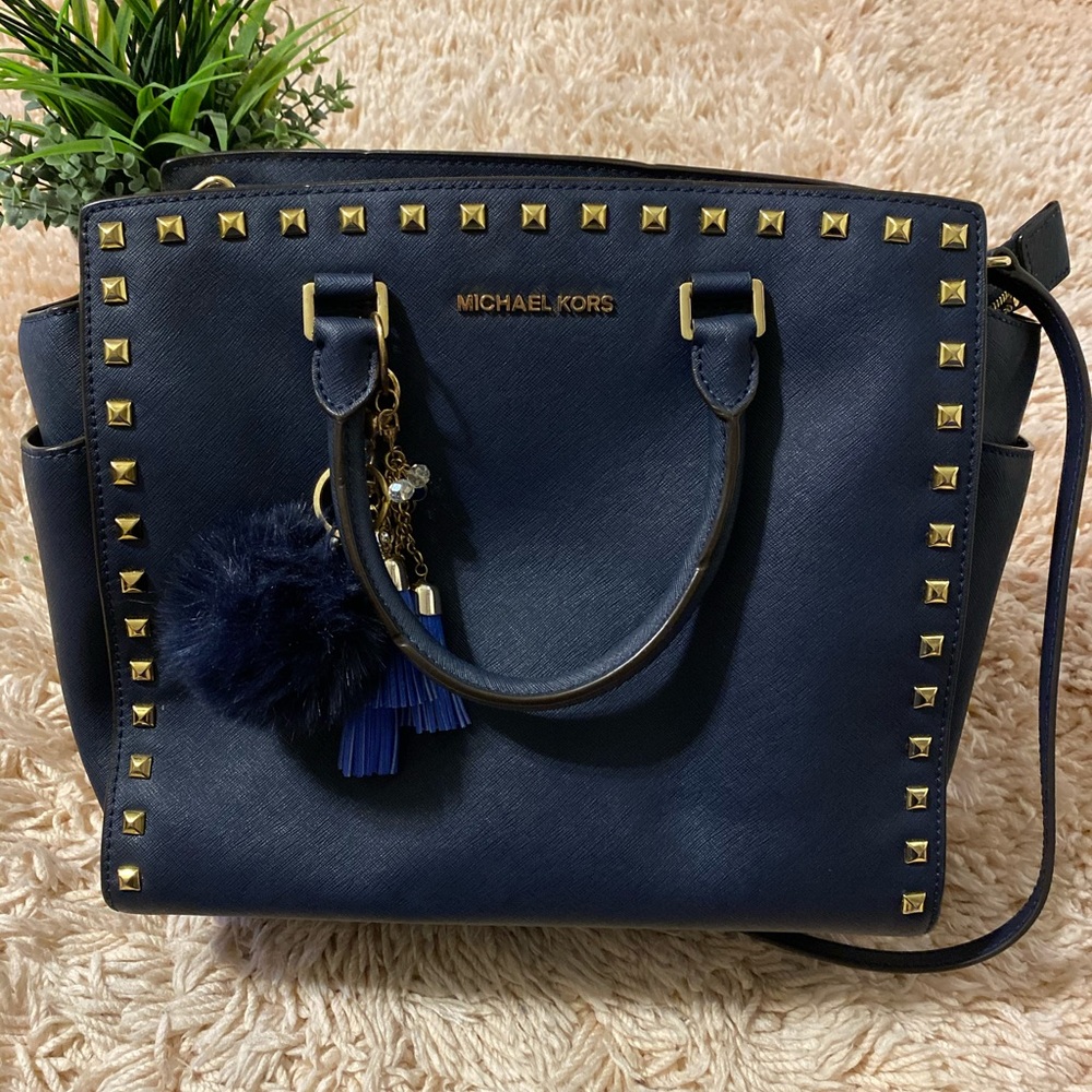 Large Navy Selma purse